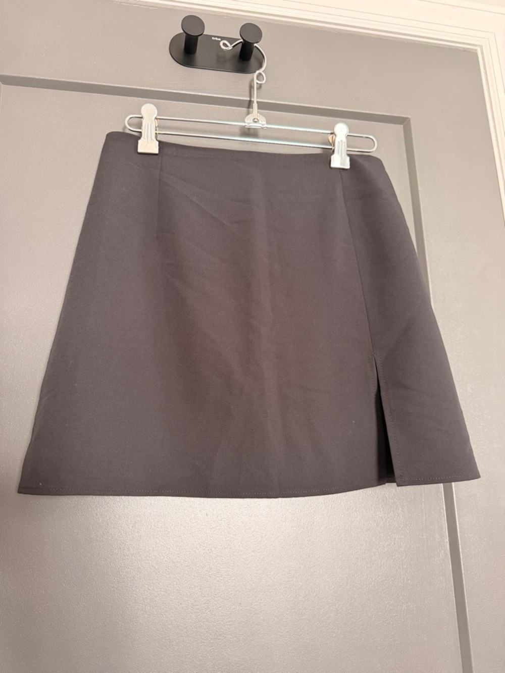 Aqua Sleek Black Mini Skirt with Side Slit